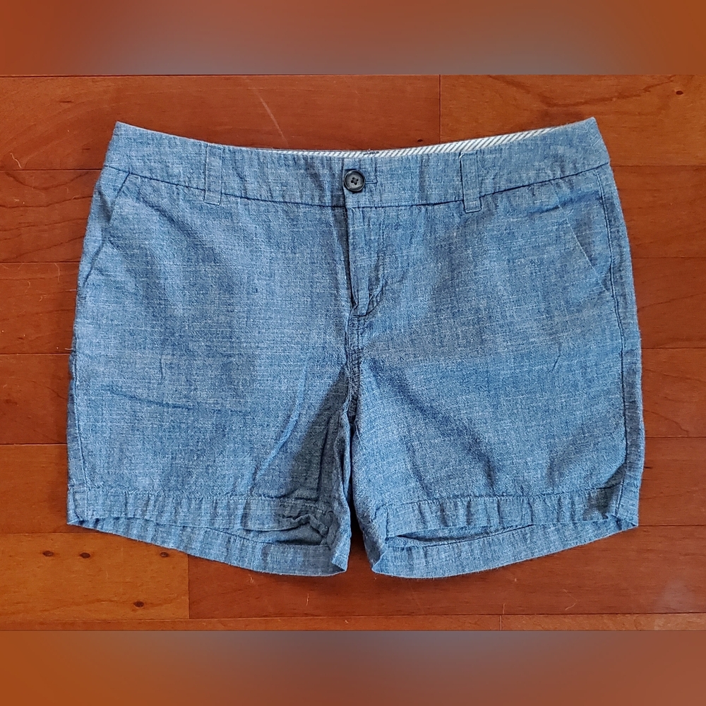 Merona Blue Linen Shorts Size 4